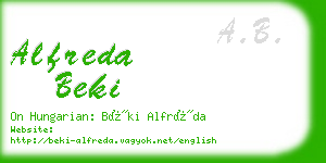 alfreda beki business card